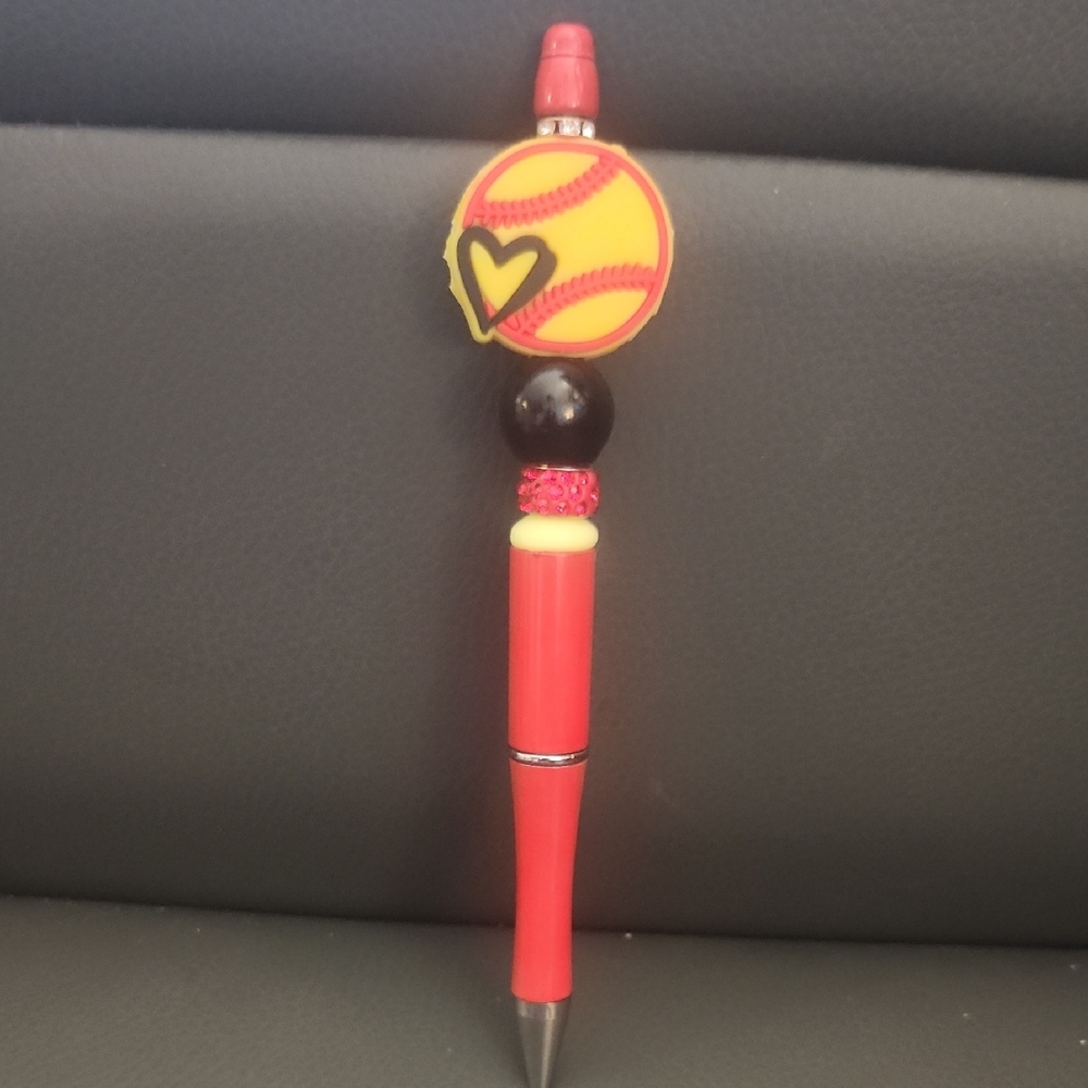 Softball Beaded Pen